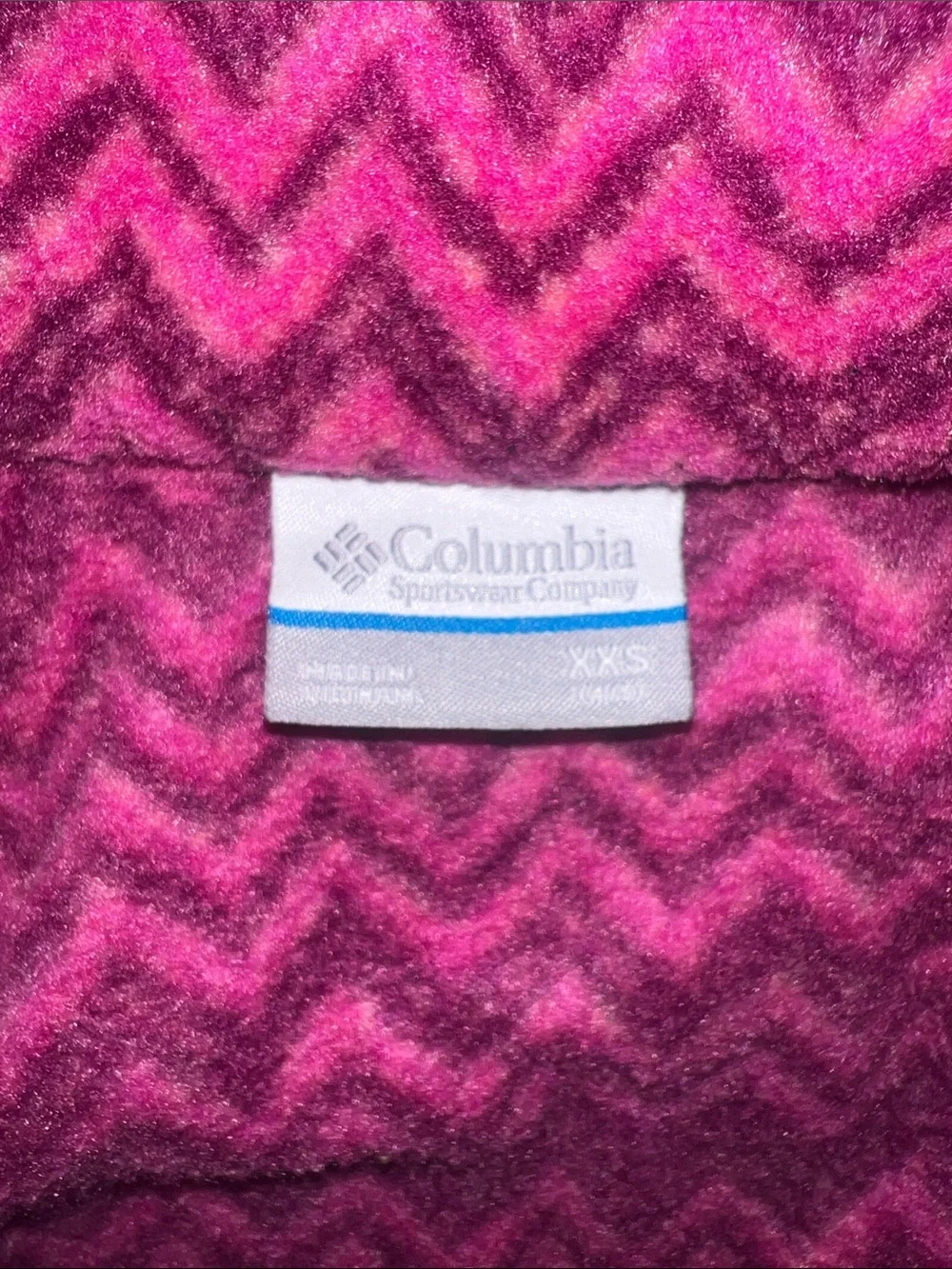 Columbia Pink Chevron Zip-Front Kids Jacket
